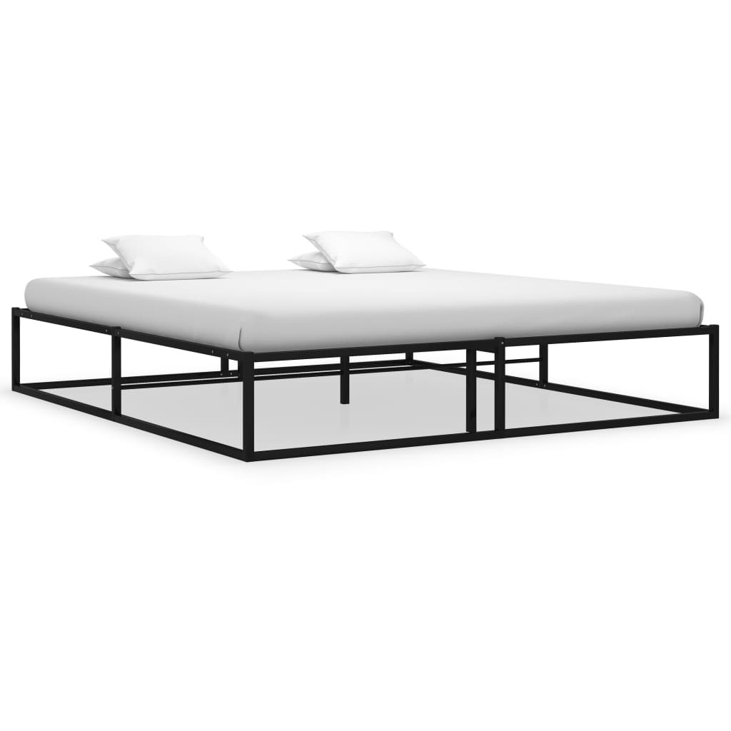 Bed Frame Black Metal 180x200 cm